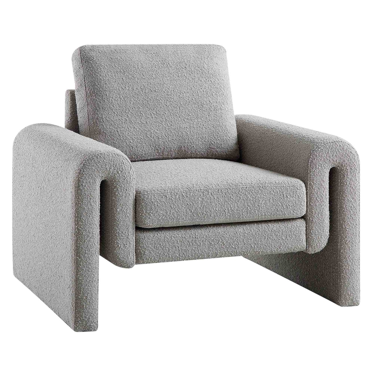 Fauteuil incurvé Hampstead gris Boucle