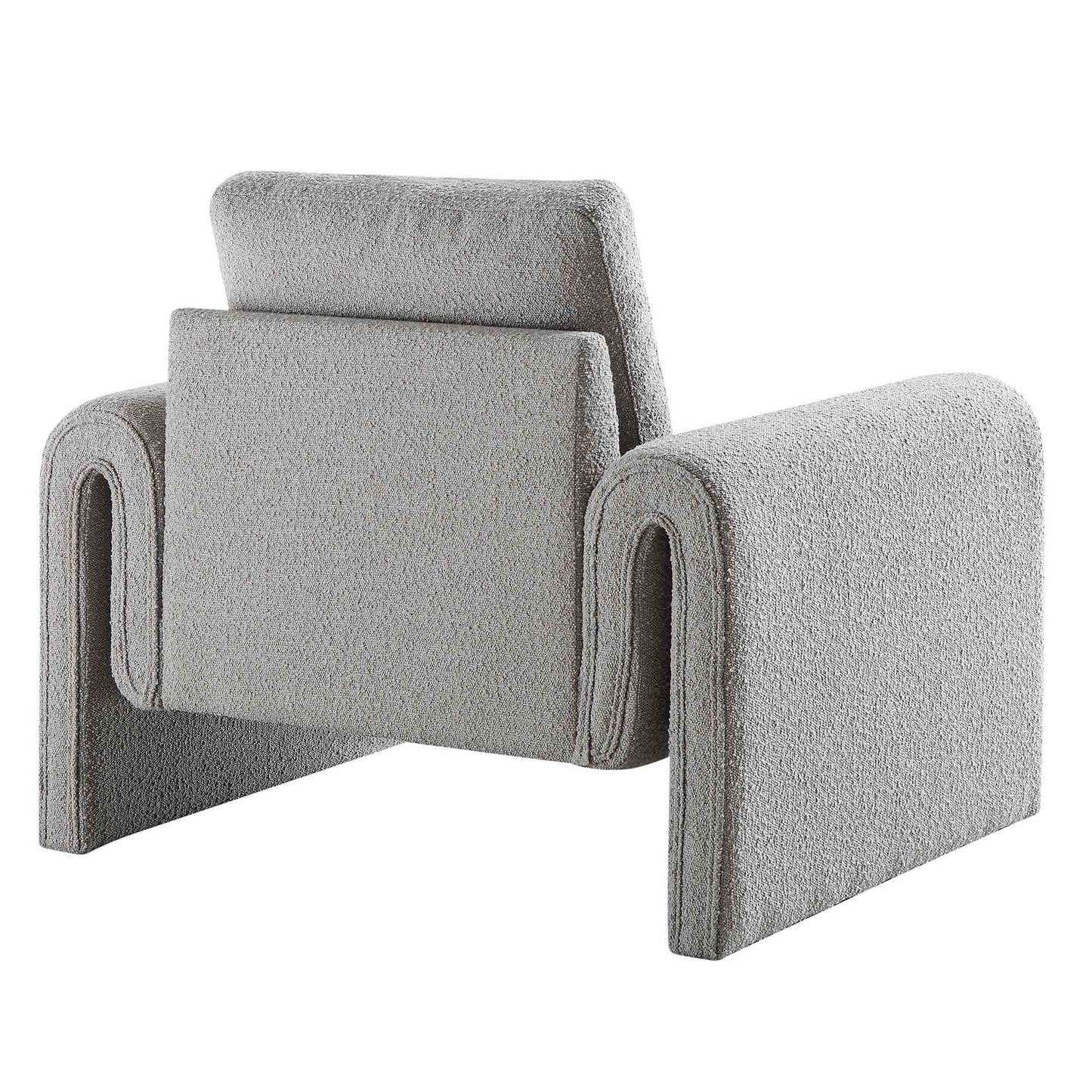 Fauteuil incurvé Hampstead gris Boucle