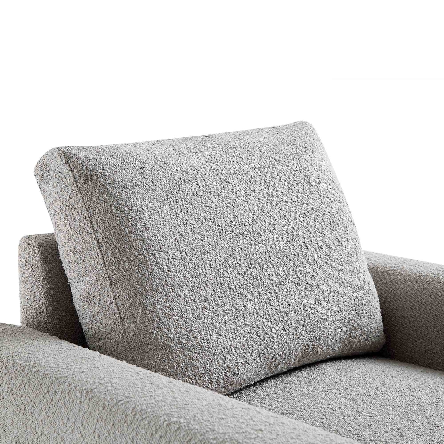 Fauteuil incurvé Hampstead gris Boucle