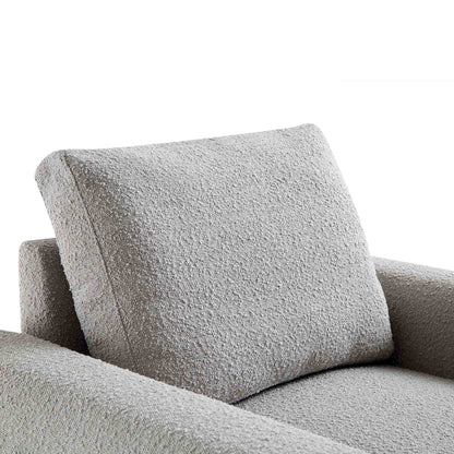 Fauteuil incurvé Hampstead gris Boucle