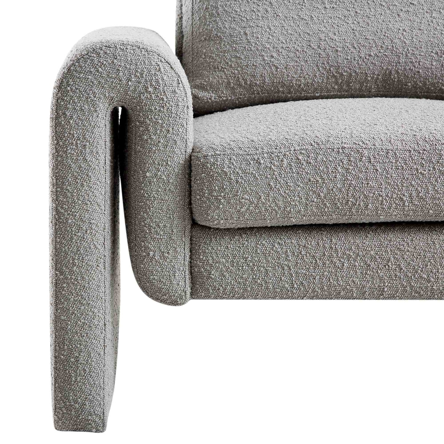 Fauteuil incurvé Hampstead gris Boucle