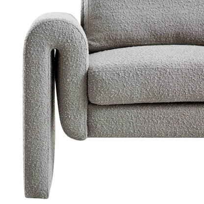 Fauteuil incurvé Hampstead gris Boucle
