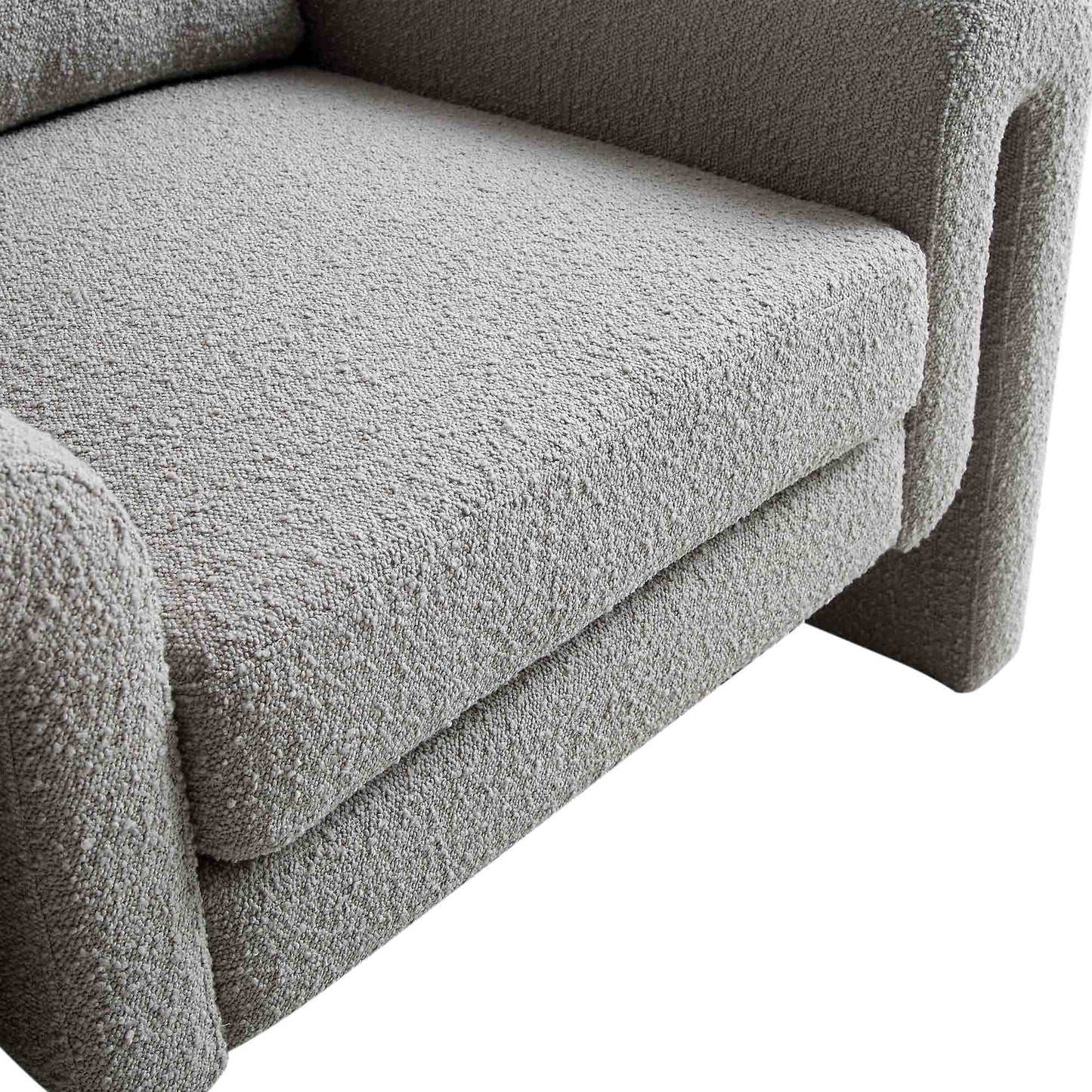 Fauteuil incurvé Hampstead gris Boucle