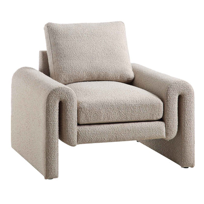 Fauteuil incurvé Hampstead Taupe Boucle