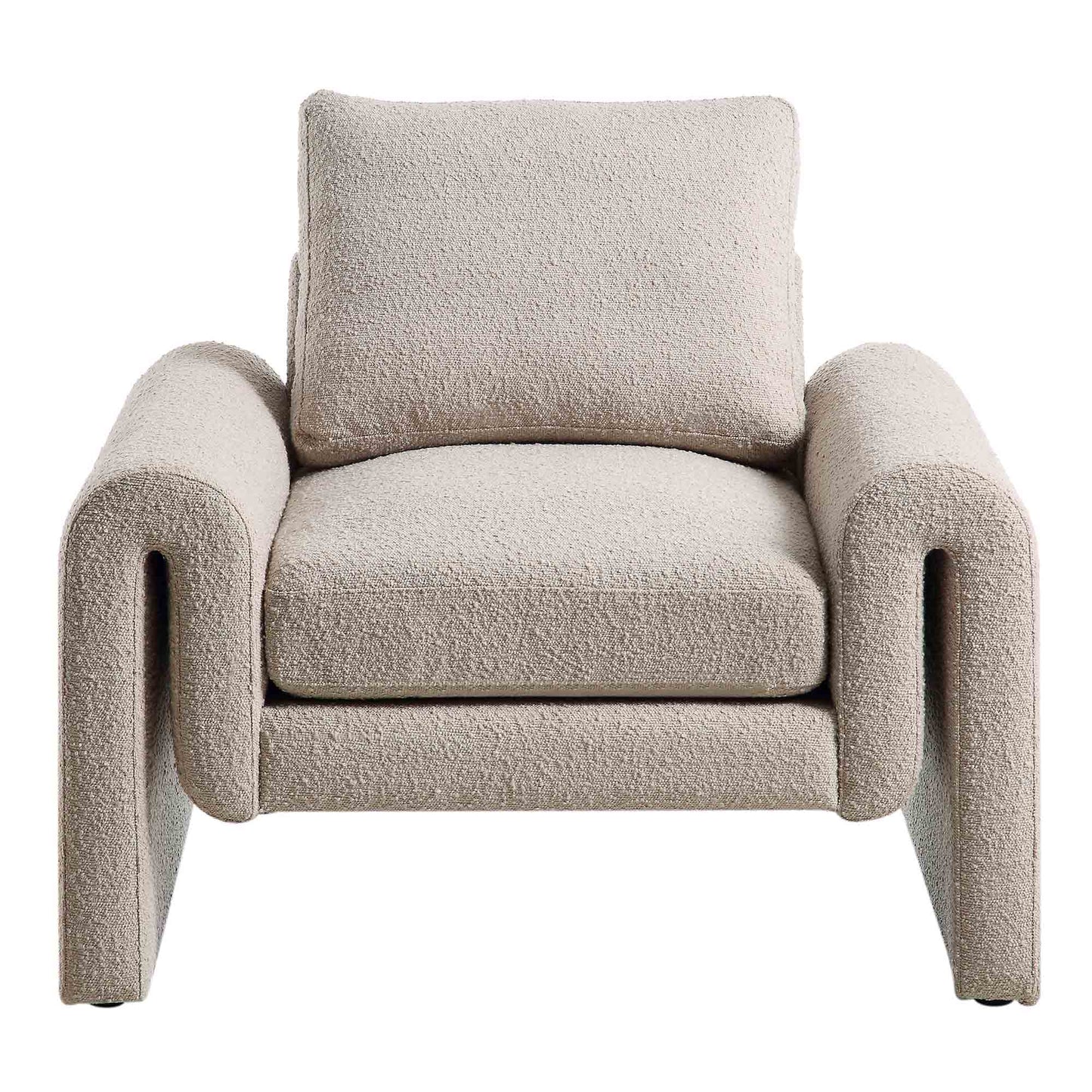 Fauteuil incurvé Hampstead Taupe Boucle