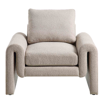 Fauteuil incurvé Hampstead Taupe Boucle