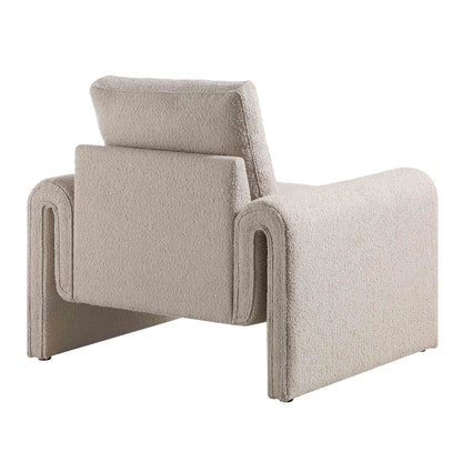 Fauteuil incurvé Hampstead Taupe Boucle