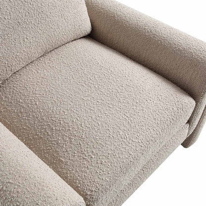 Fauteuil incurvé Hampstead Taupe Boucle