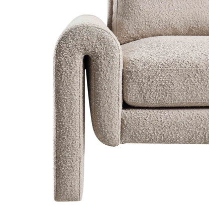 Fauteuil incurvé Hampstead Taupe Boucle