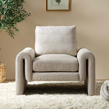 Fauteuil incurvé Hampstead Taupe Boucle