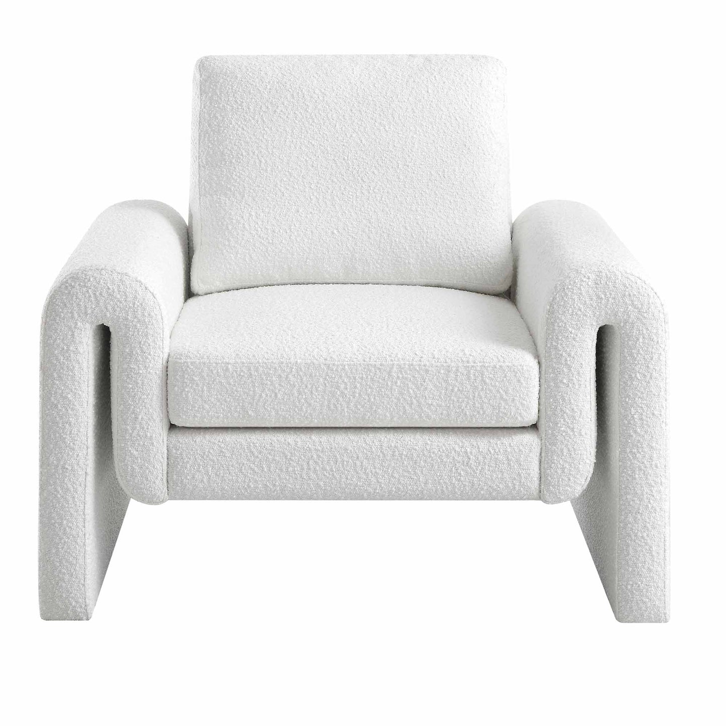 Fauteuil incurvé Hampstead White Boucle
