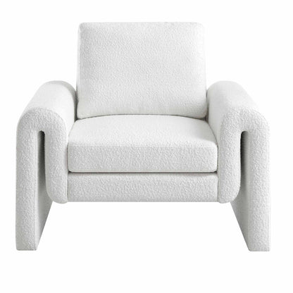 Fauteuil incurvé Hampstead White Boucle