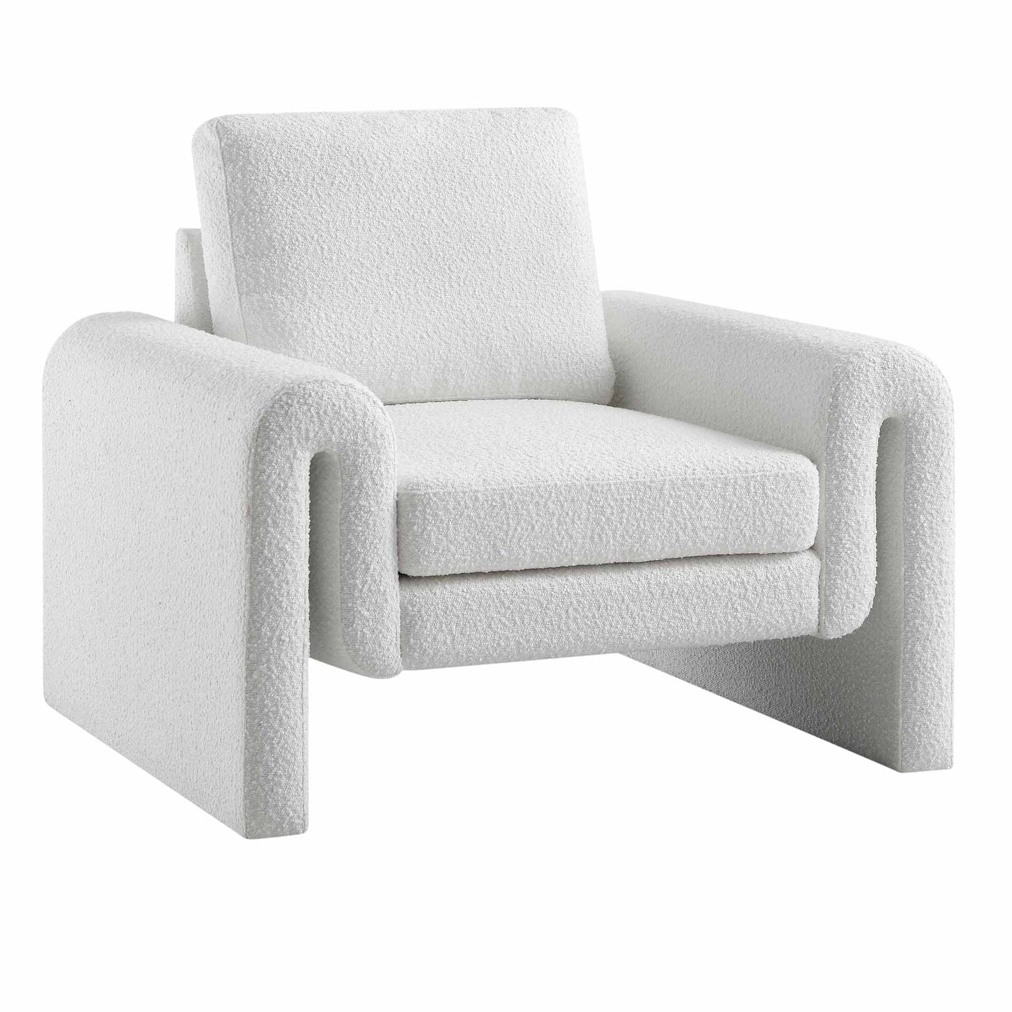 Fauteuil incurvé Hampstead White Boucle