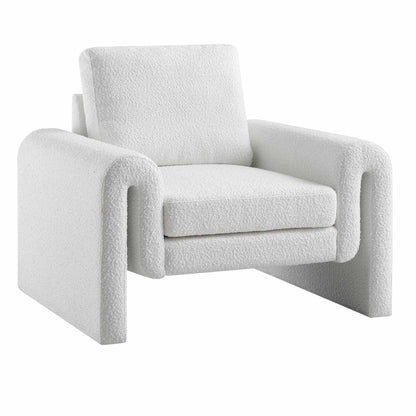 Fauteuil incurvé Hampstead White Boucle