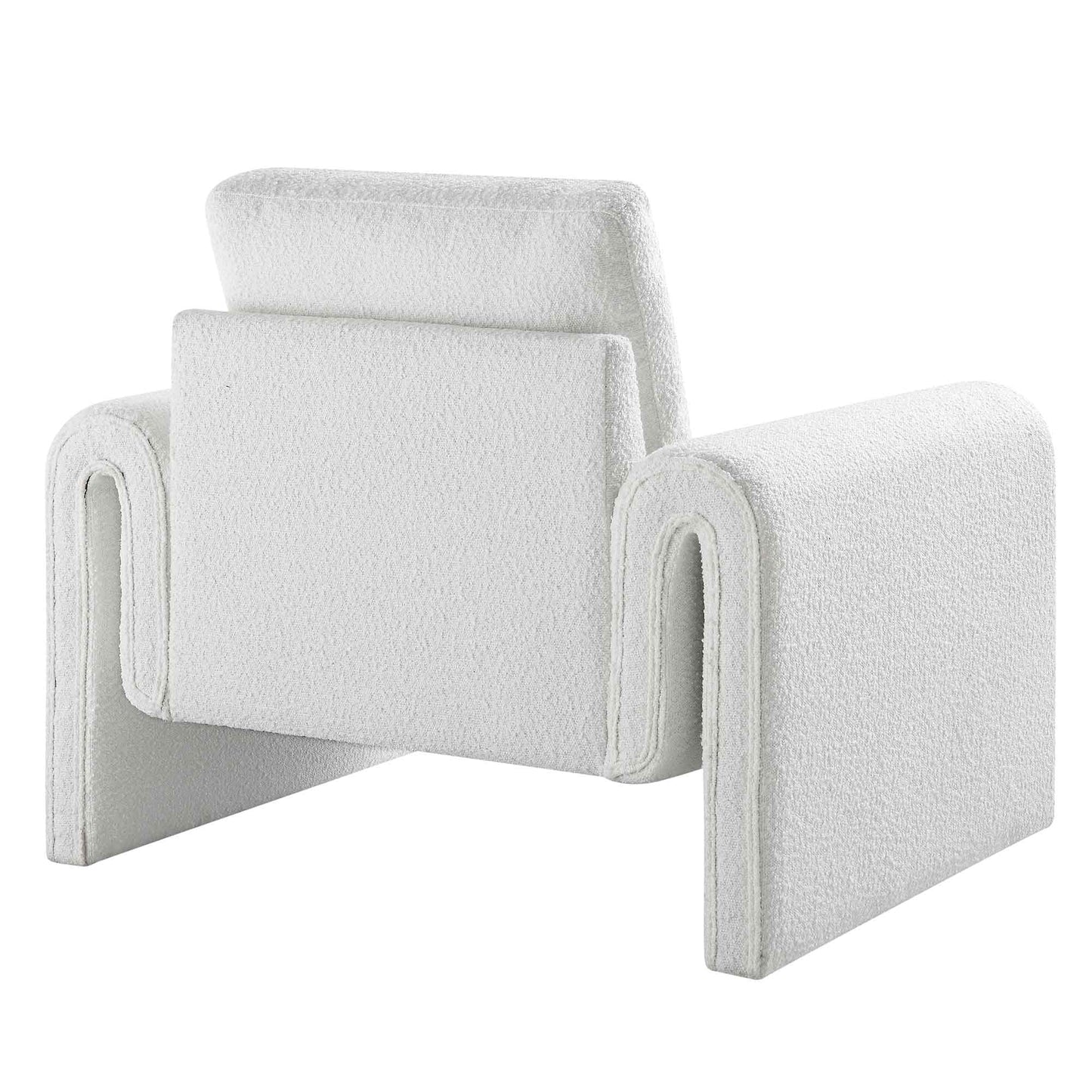 Fauteuil incurvé Hampstead White Boucle