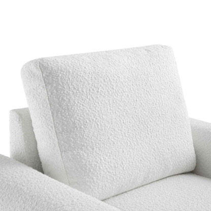 Fauteuil incurvé Hampstead White Boucle