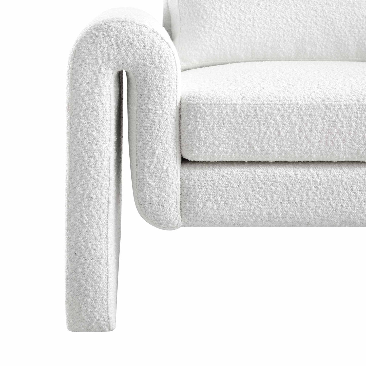 Fauteuil incurvé Hampstead White Boucle