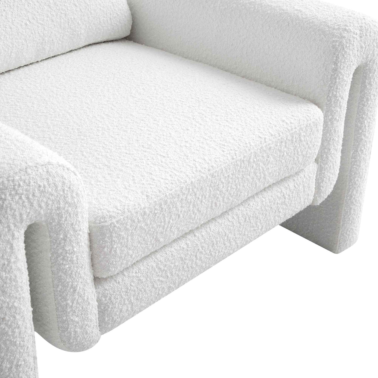 Fauteuil incurvé Hampstead White Boucle