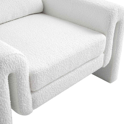 Fauteuil incurvé Hampstead White Boucle