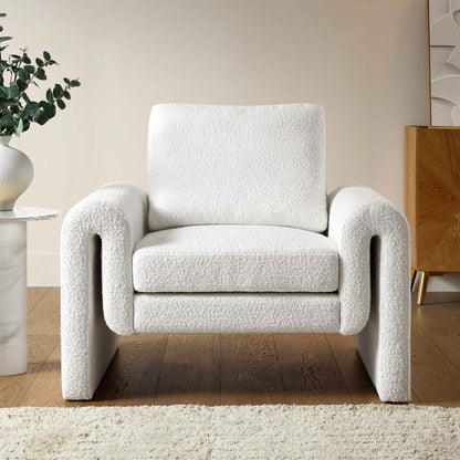 Fauteuil incurvé Hampstead White Boucle