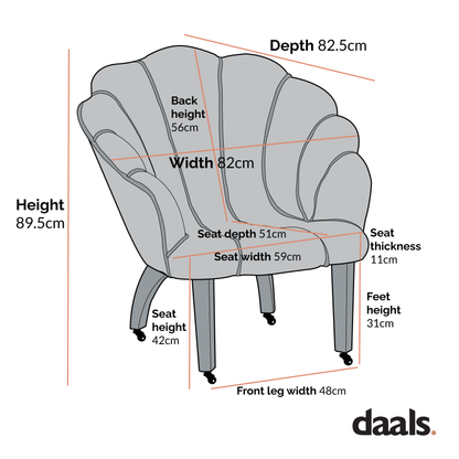 Chaise à palourdes festonnée Barnard, chenille vert sauge