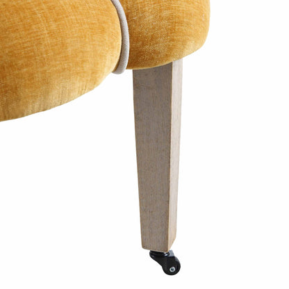 Chaise à palourdes festonnée Barnard, chenille moutarde