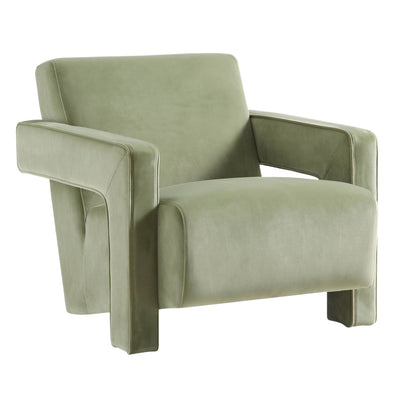 Fauteuil sculptural Brompton, velours lichen
