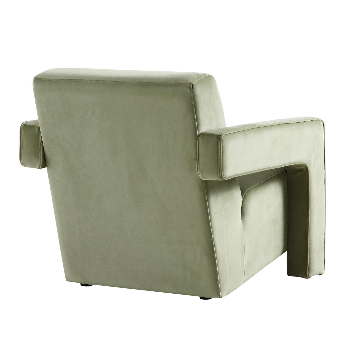 Fauteuil sculptural Brompton, velours lichen