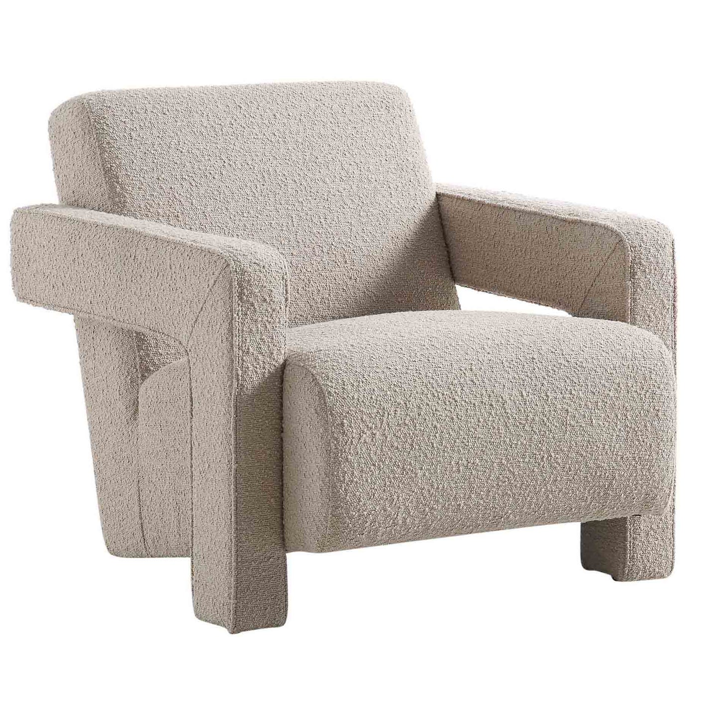 Fauteuil sculptural Brompton, boucle taupe