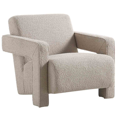 Fauteuil sculptural Brompton, boucle taupe