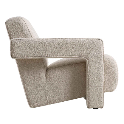 Fauteuil sculptural Brompton, boucle taupe