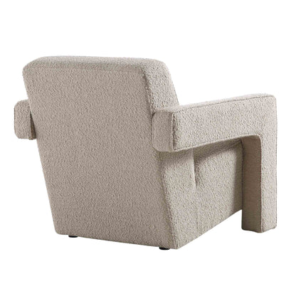 Fauteuil sculptural Brompton, boucle taupe