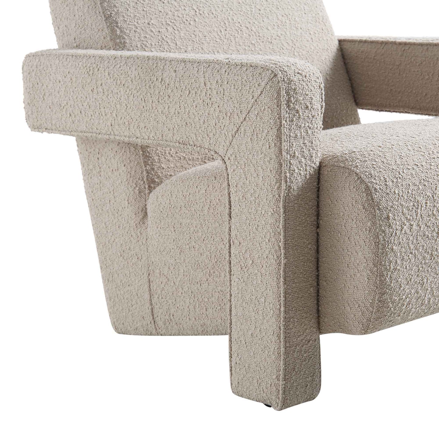 Fauteuil sculptural Brompton, boucle taupe