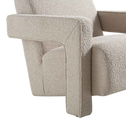 Fauteuil sculptural Brompton, boucle taupe