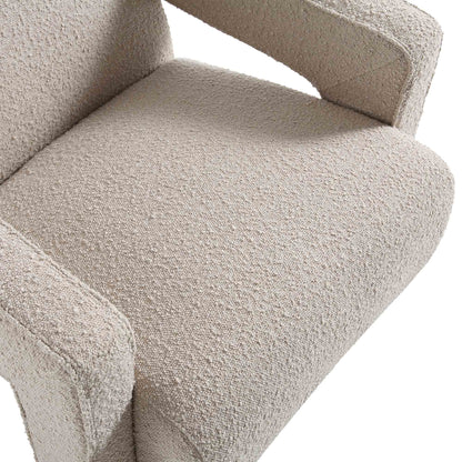 Fauteuil sculptural Brompton, boucle taupe