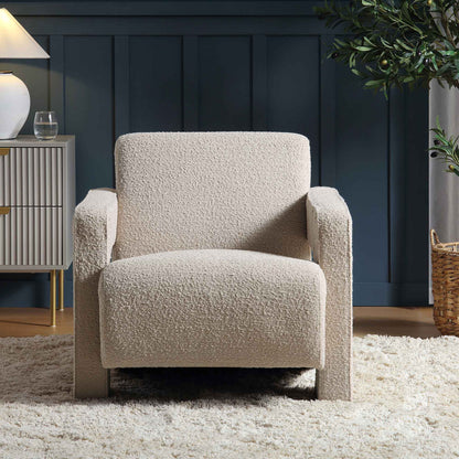 Fauteuil sculptural Brompton, boucle taupe