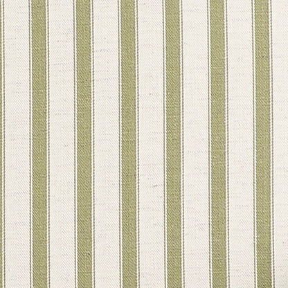 Fauteuil à bascule en chêne naturel à rayures Fyne Sage en lin mélangé