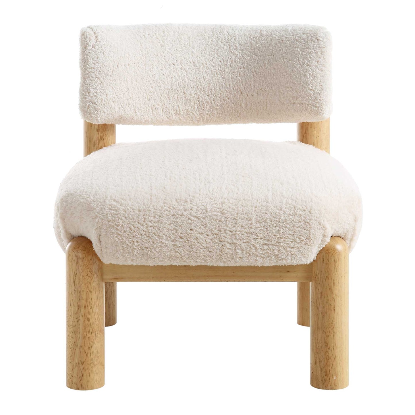 Fauteuil d'appoint en fausse peau de mouton Sherpa écru Okja