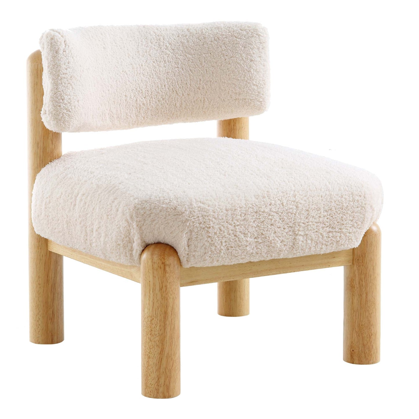 Fauteuil d'appoint en fausse peau de mouton Sherpa écru Okja