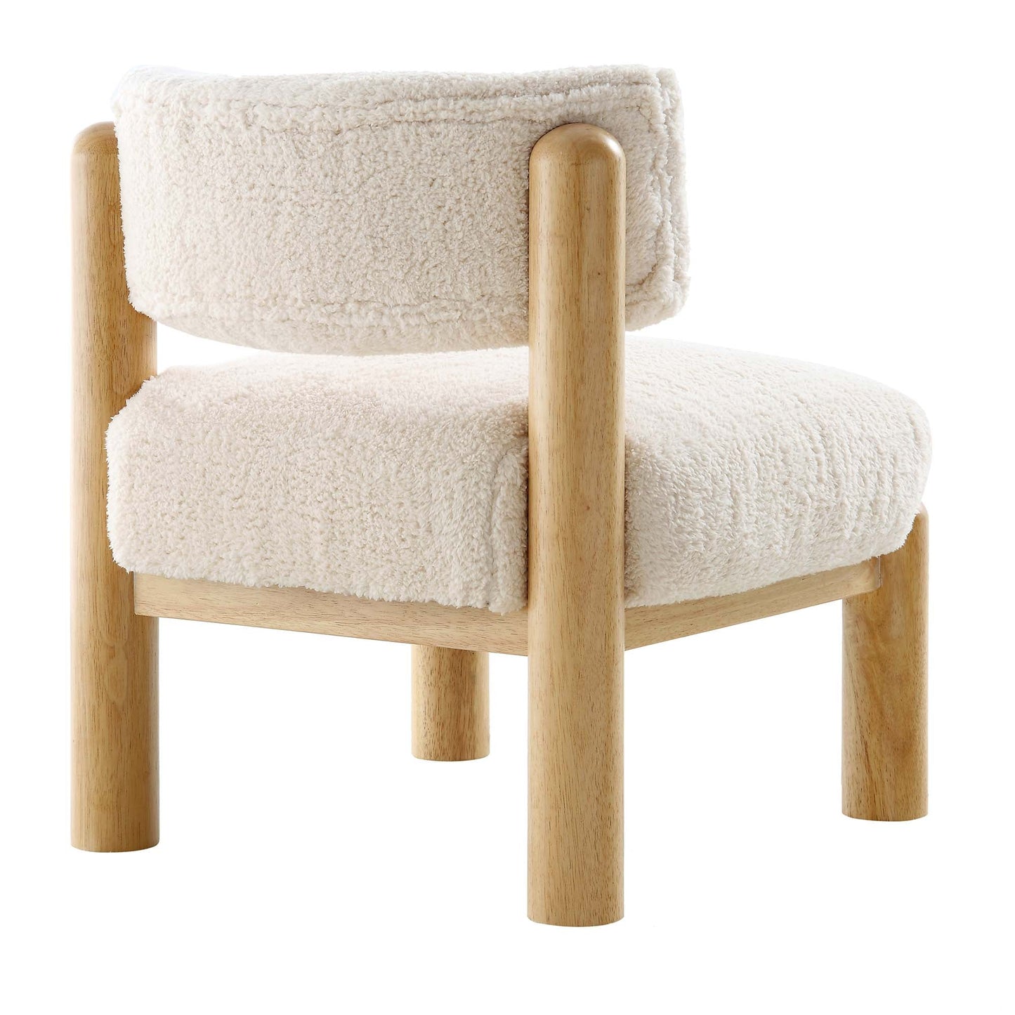 Fauteuil d'appoint en fausse peau de mouton Sherpa écru Okja