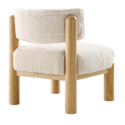 Fauteuil d'appoint en fausse peau de mouton Sherpa écru Okja