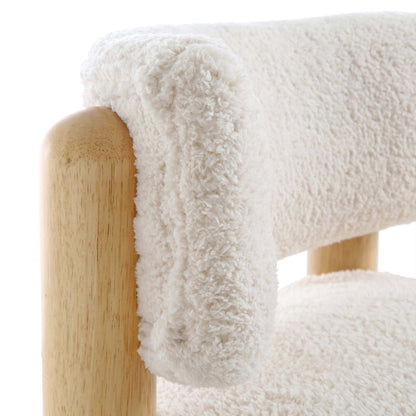 Fauteuil d'appoint en fausse peau de mouton Sherpa écru Okja