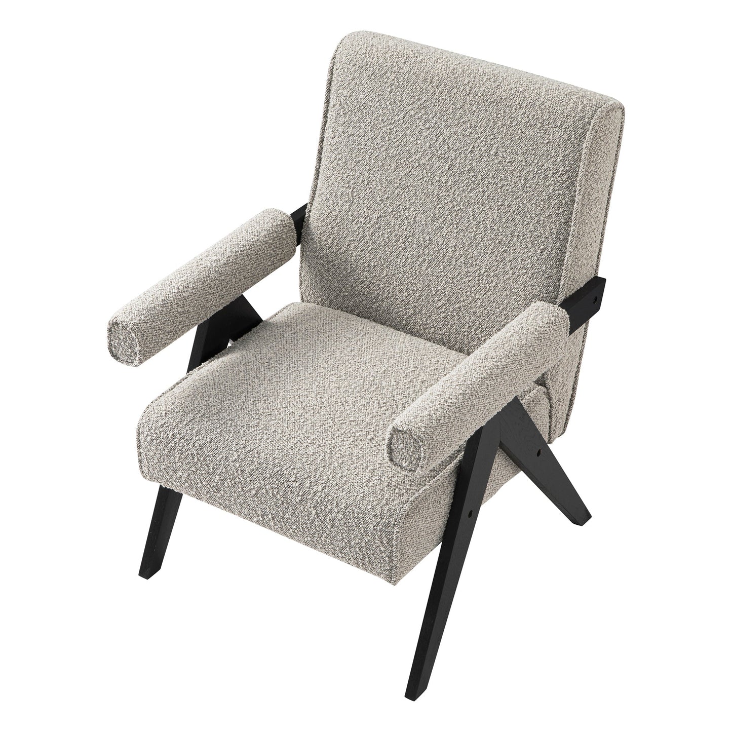 Chaise d'appoint Chinnor Taupe Boucle avec cadre en chêne noir