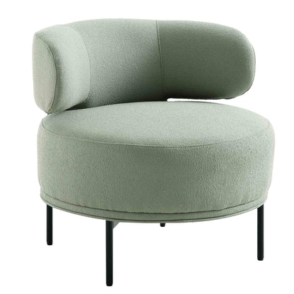 Fauteuil d'appoint à oreilles bouclées vert sauge de Penn
