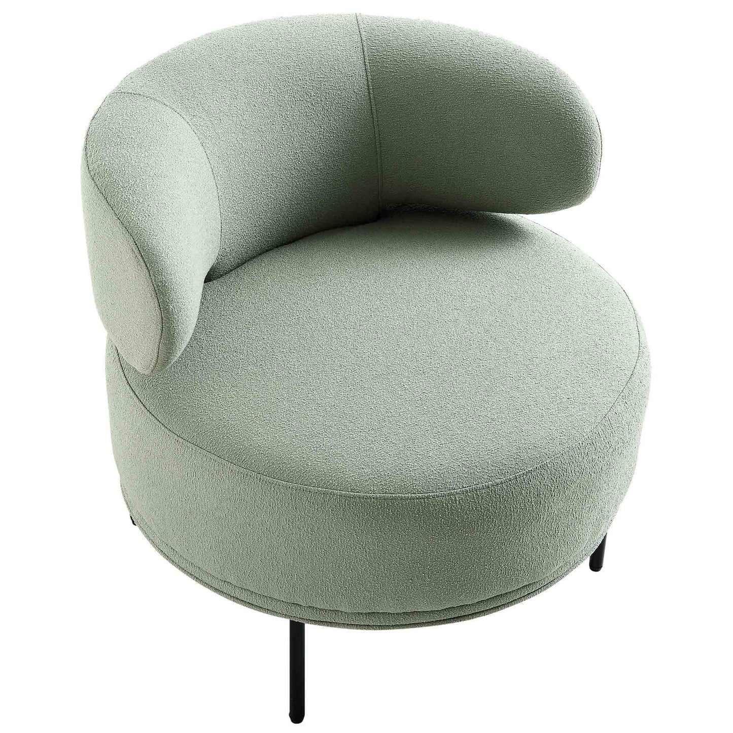 Fauteuil d'appoint à oreilles bouclées vert sauge de Penn