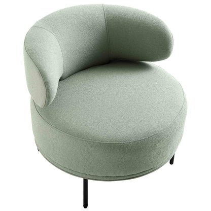 Fauteuil d'appoint à oreilles bouclées vert sauge de Penn