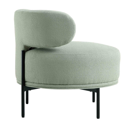 Fauteuil d'appoint à oreilles bouclées vert sauge de Penn