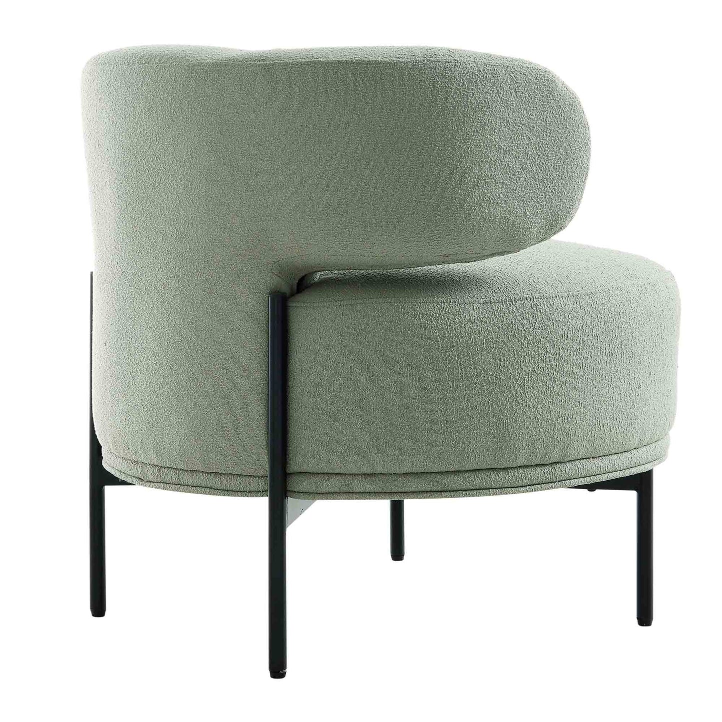 Fauteuil d'appoint à oreilles bouclées vert sauge de Penn