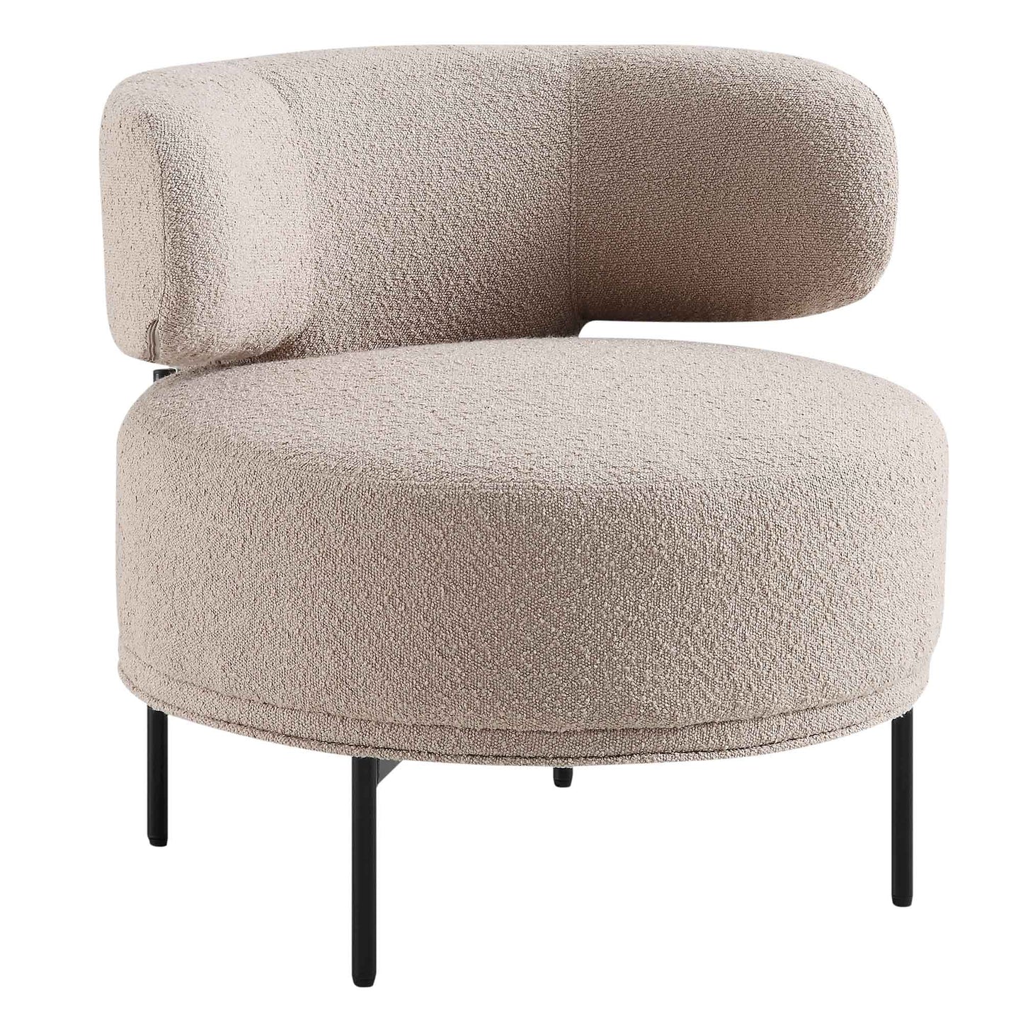 Fauteuil d'appoint à oreilles Penn Taupe Boucle
