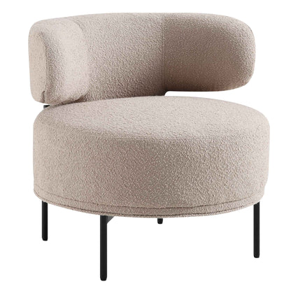 Fauteuil d'appoint à oreilles Penn Taupe Boucle